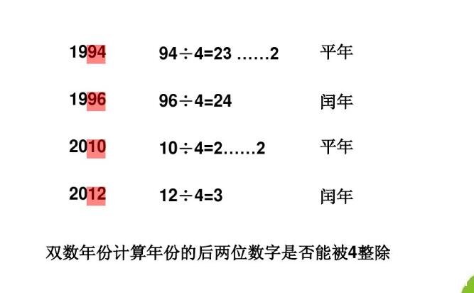 2100年是平年还是闰年，非四的倍数为平年(附闰年的判断方法)