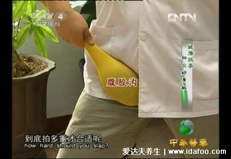 人体腹股沟在哪个位置图片，大腿里侧和腹部之间(两侧三角区域)