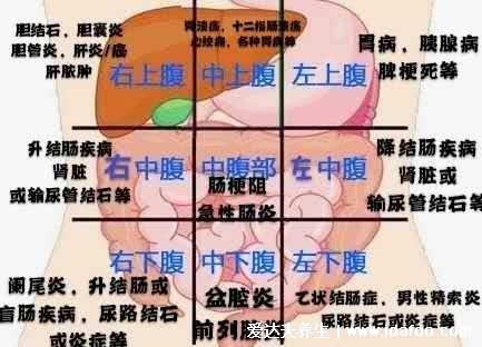 胆囊炎症状疼痛位置图，右上腹疼痛饮食油腻后可加重(女性要注意)