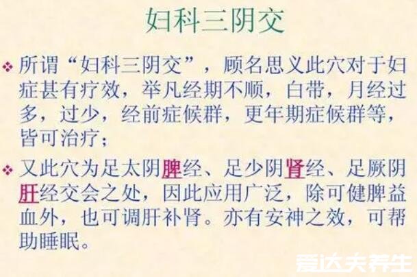 三阴焦位置图和作用，点按小腿内侧内踝尖上三寸有4大功效