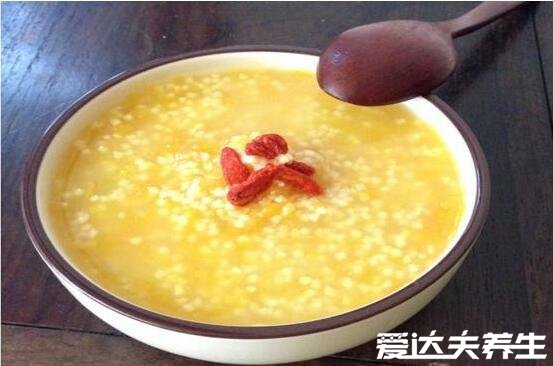 小米粥的热量为358.00kj/100g，跟大米相近但更适合减肥食用